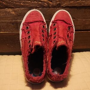 Blowfish Red Frayed Sneakers